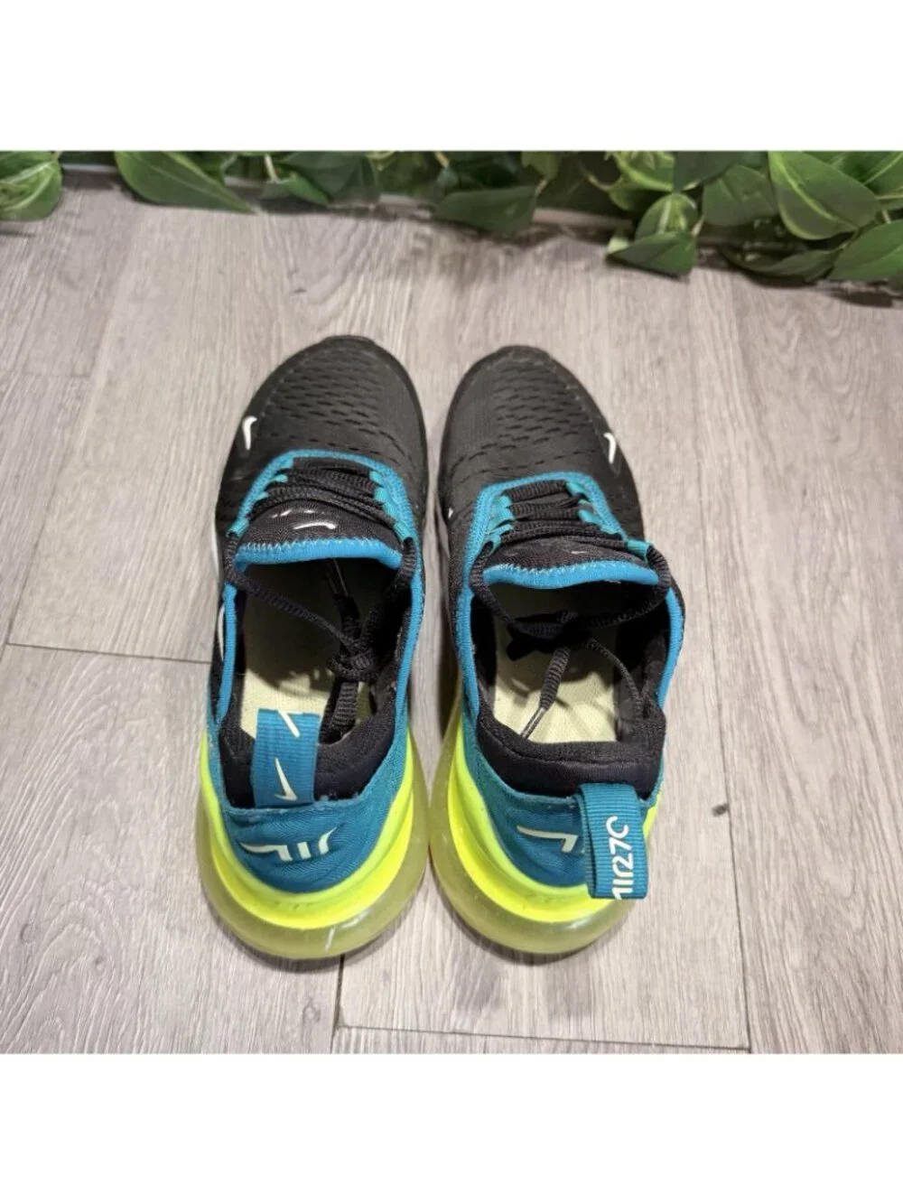 NIKE Air Max 270 GS Black White Teal / Spruce Shoes 943345-026 Size US 5.5Y